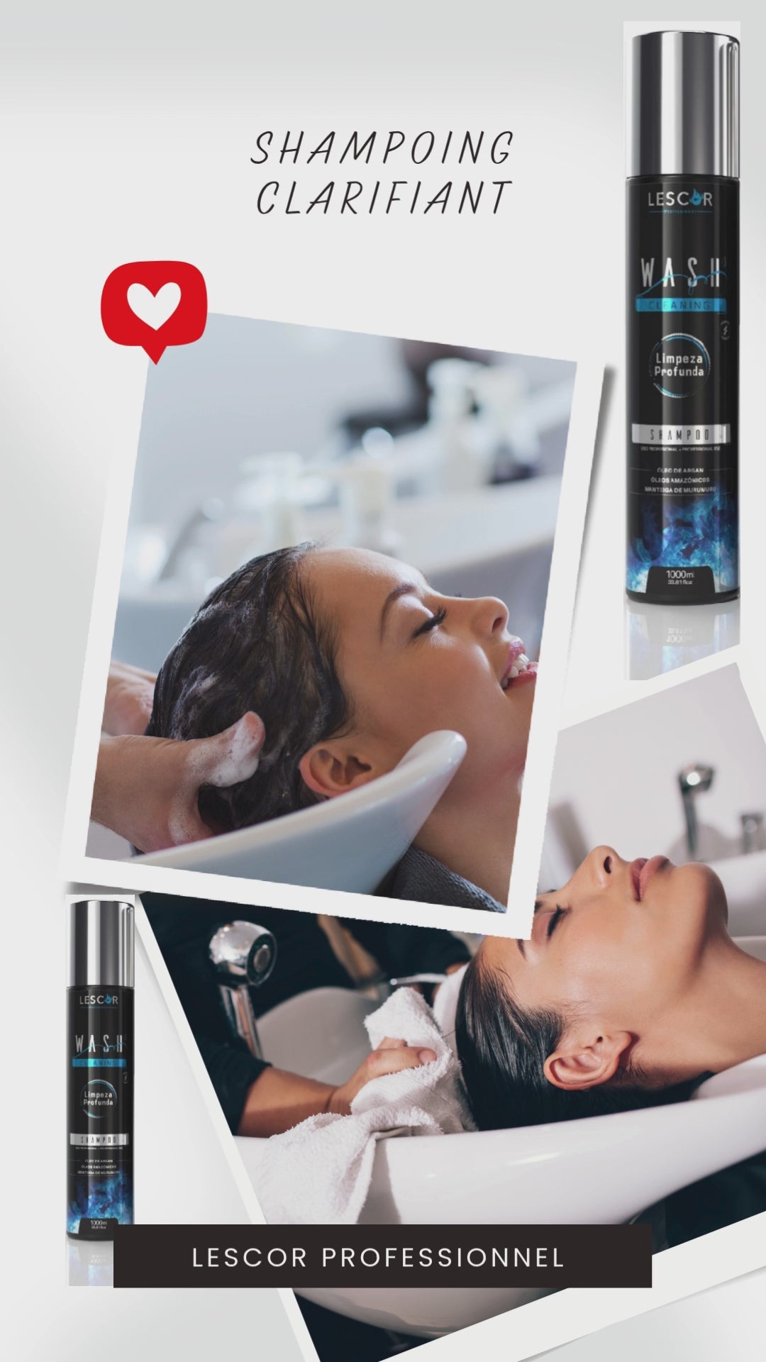 Shampoing Clarifiant Préparateur pour lissage  1000ml – Wash Cleaning Lescor